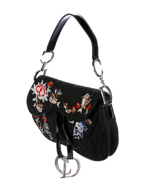 dior embroidered bag patent|dior handbags black and red.